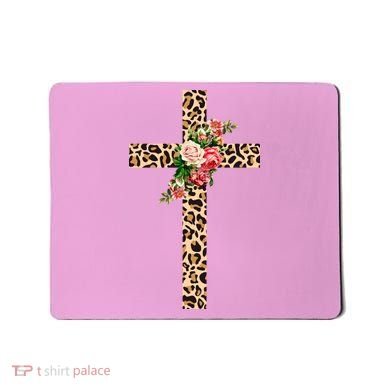 Leopard Flower Cross Mousepad