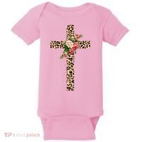 Leopard Flower Cross Baby Bodysuit thumb 0