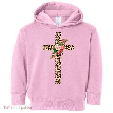 Leopard Flower Cross Toddler Hoodie