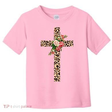 Leopard Flower Cross Toddler T-Shirt