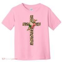 Leopard Flower Cross Toddler T-Shirt thumb 0