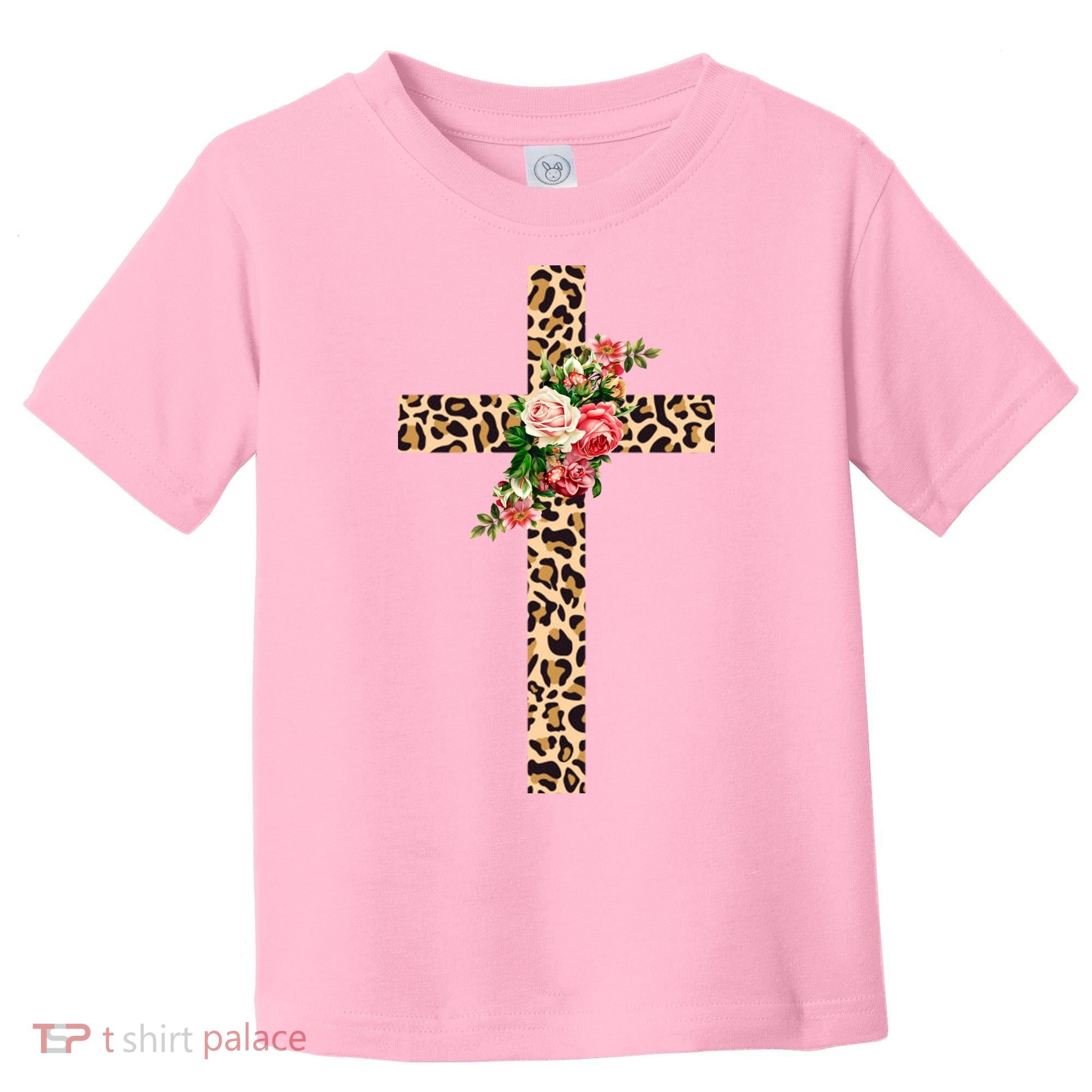Leopard Flower Cross Toddler T-Shirt