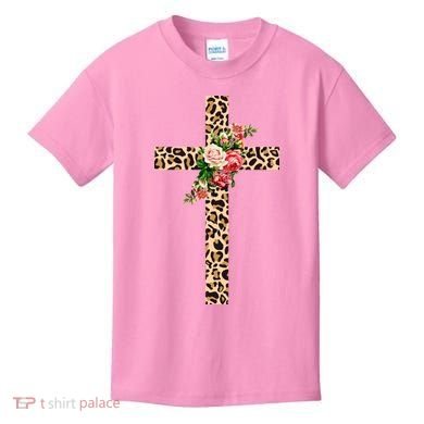 Leopard Flower Cross Kids T-Shirt
