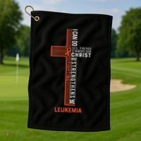 Leukemia Fight Cancer Ribbon Golf Towel thumb 1