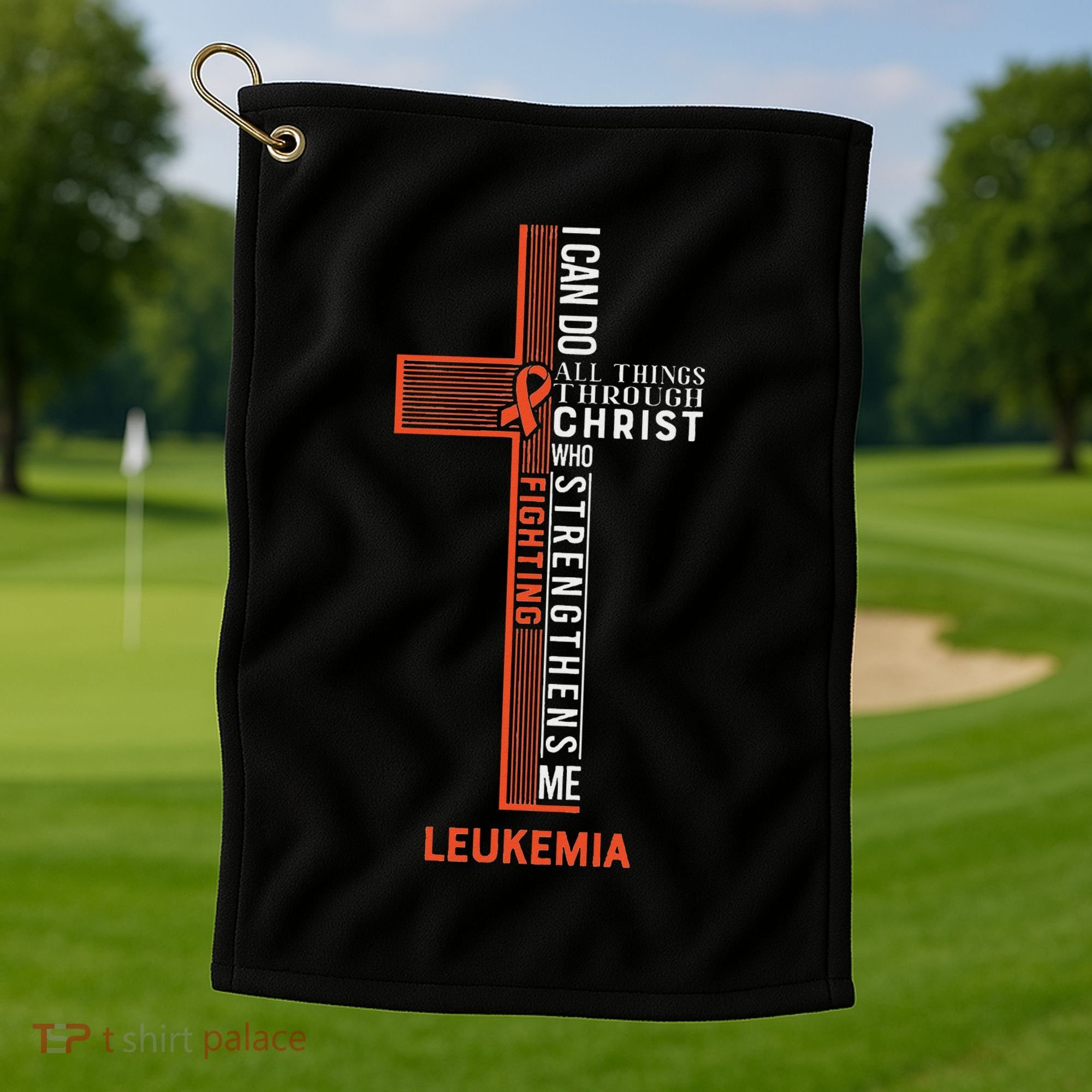 Leukemia Fight Cancer Ribbon Golf Towel