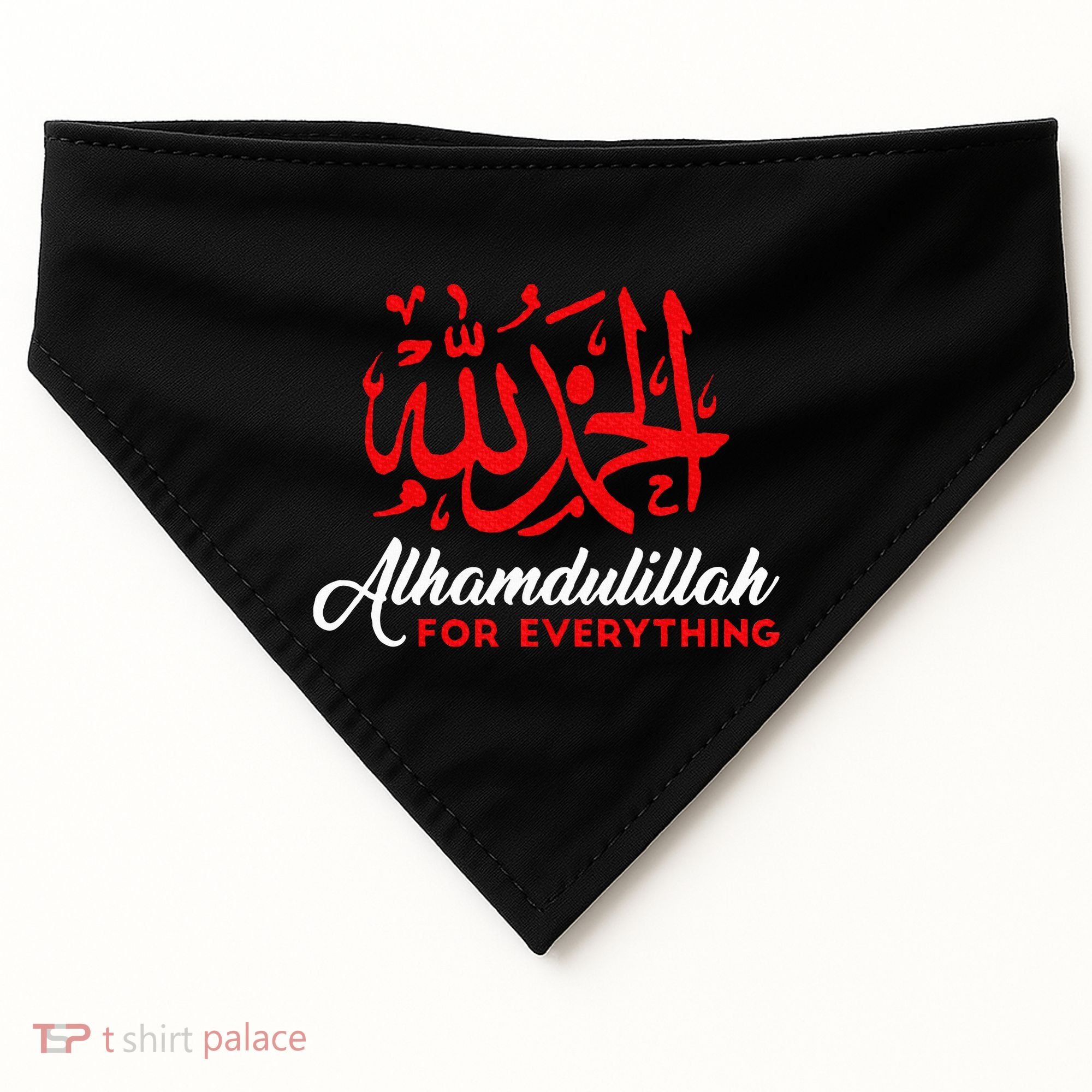 Lhamdulillah For Everything Gold Islamic For Muslim USA-Made Doggie Bandana