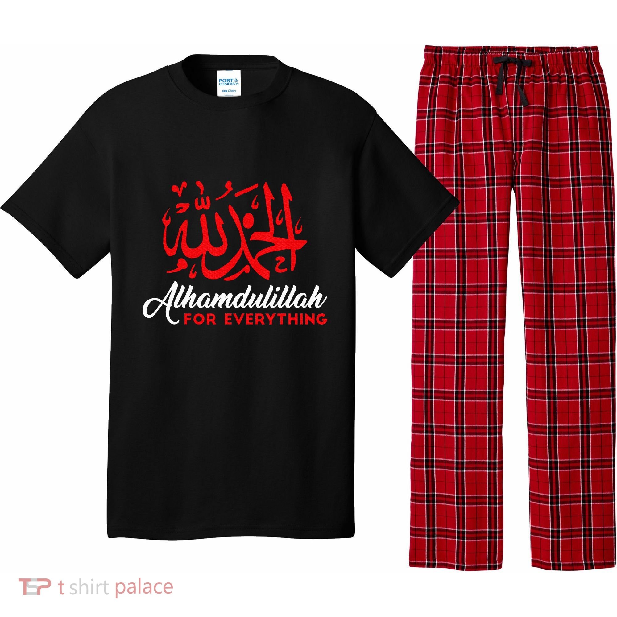 Lhamdulillah For Everything Gold Islamic For Muslim Pajama Set