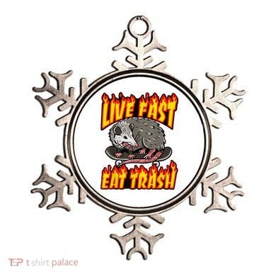 Live Fast Eat Trash Possum Vintage Funny Skateboard Ornament