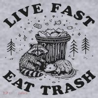 Live Fast Eat Trash Raccoon Possum Women's Sweatshirt thumb 2