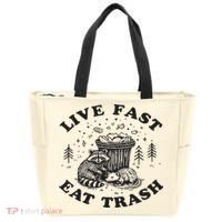 Live Fast Eat Trash Raccoon Possum Tote Bag thumb 0