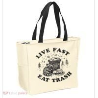 Live Fast Eat Trash Raccoon Possum Tote Bag thumb 2