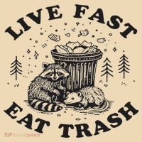 Live Fast Eat Trash Raccoon Possum Tote Bag thumb 4