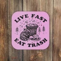 Live Fast Eat Trash Raccoon Possum Coaster thumb 0