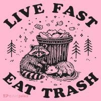 Live Fast Eat Trash Raccoon Possum Coaster thumb 2