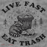 Live Fast Eat Trash Raccoon Possum Toddler Hoodie thumb 2