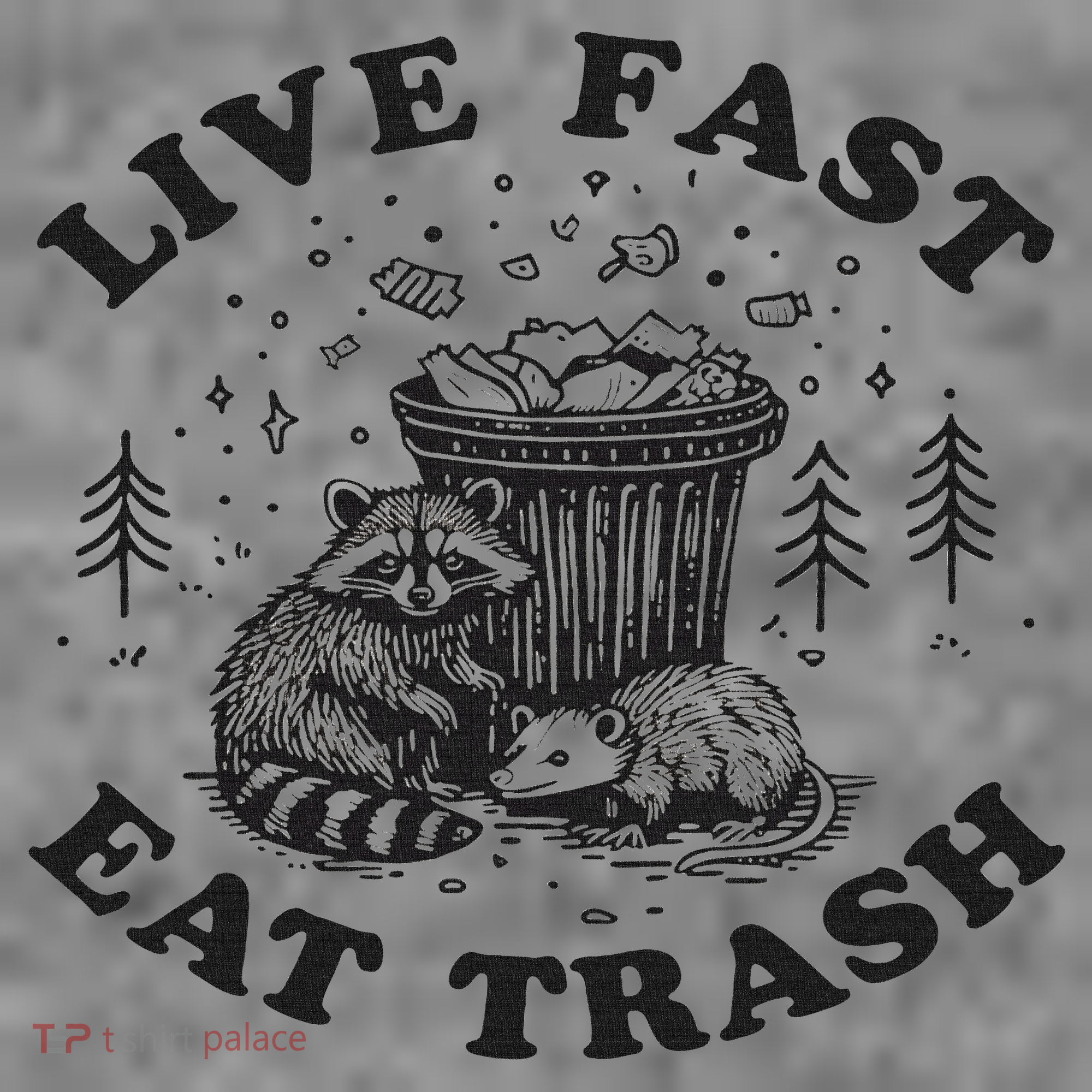 Live Fast Eat Trash Raccoon Possum Toddler Hoodie