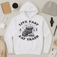 Live Fast Eat Trash Raccoon Possum Hoodie thumb 3