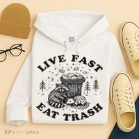 Live Fast Eat Trash Raccoon Possum Hoodie thumb 4