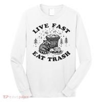 Live Fast Eat Trash Raccoon Possum Long Sleeve Shirt thumb 0