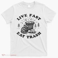 Live Fast Eat Trash Raccoon Possum T-Shirt thumb 0