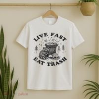 Live Fast Eat Trash Raccoon Possum T-Shirt thumb 2