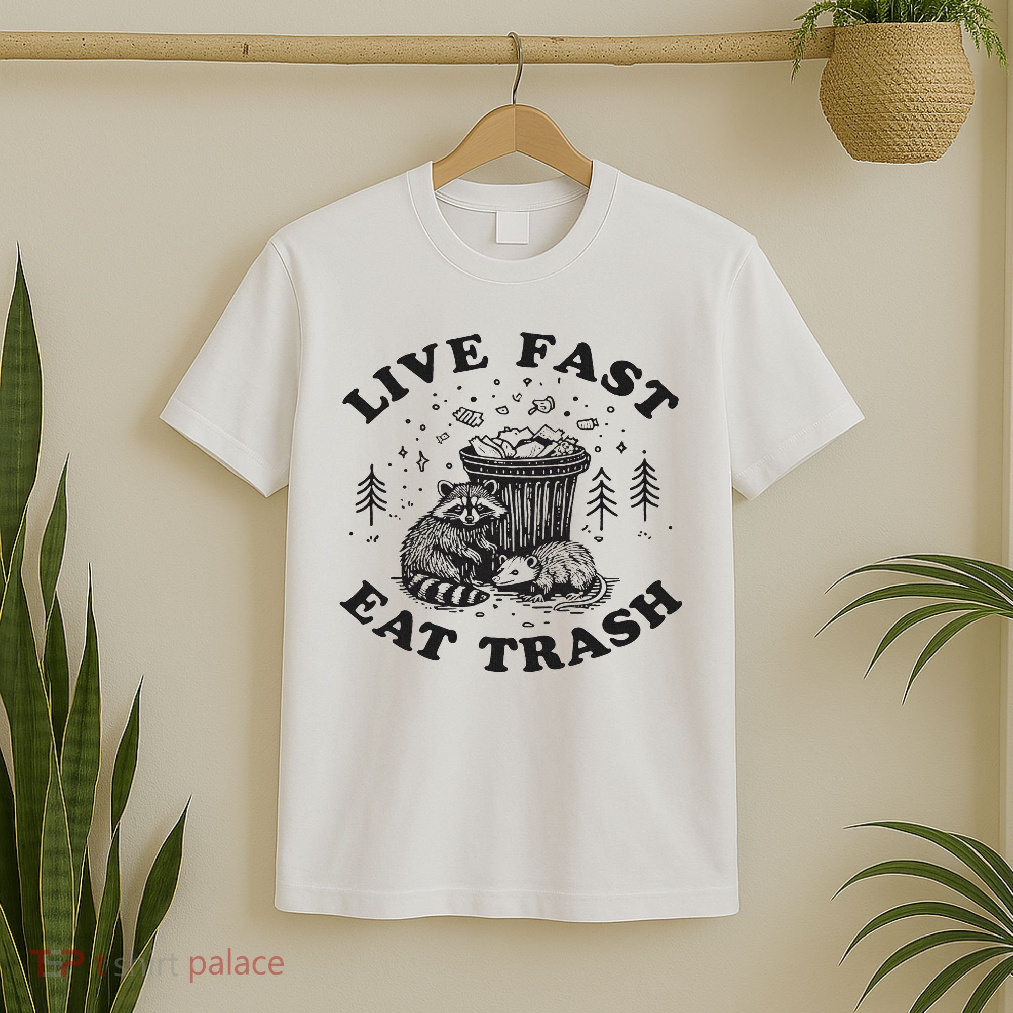 Live Fast Eat Trash Raccoon Possum T-Shirt
