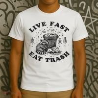 Live Fast Eat Trash Raccoon Possum T-Shirt thumb 3