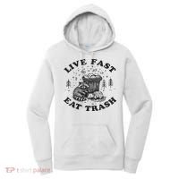 Live Fast Eat Trash Raccoon Possum Women's Hoodie thumb 0