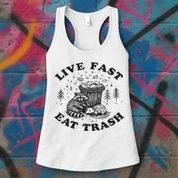 Live Fast Eat Trash Raccoon Possum Women's Tank Top thumb 3