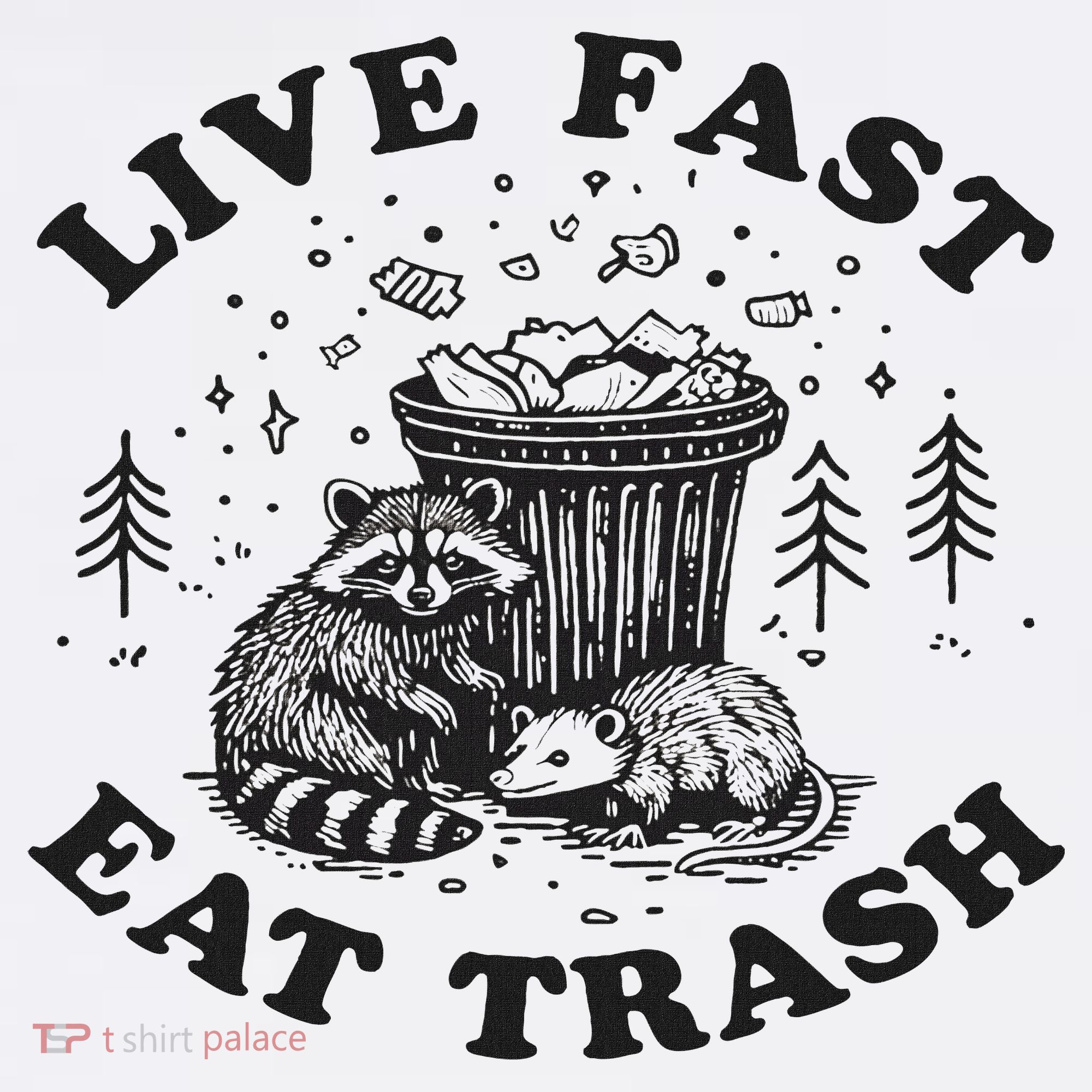 Live Fast Eat Trash Raccoon Possum Women's Tank Top