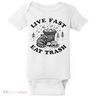Live Fast Eat Trash Raccoon Possum Baby Bodysuit thumb 0