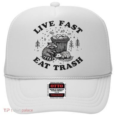 Live Fast Eat Trash Raccoon Possum Hat