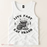 Live Fast Eat Trash Raccoon Possum Tank Top thumb 2