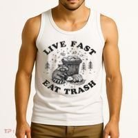 Live Fast Eat Trash Raccoon Possum Tank Top thumb 3
