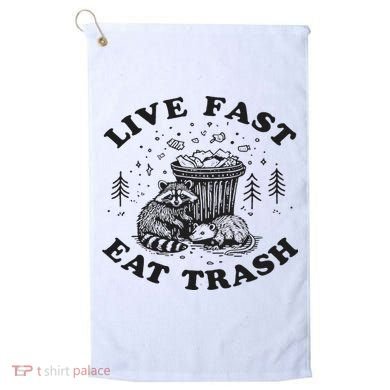 Live Fast Eat Trash Raccoon Possum Golf Towel
