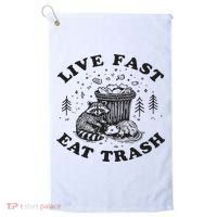 Live Fast Eat Trash Raccoon Possum Golf Towel thumb 0
