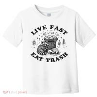 Live Fast Eat Trash Raccoon Possum Toddler T-Shirt thumb 0