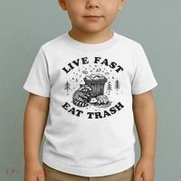 Live Fast Eat Trash Raccoon Possum Toddler T-Shirt thumb 2