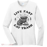Live Fast Eat Trash Raccoon Possum Women's Long Sleeve Shirt thumb 0