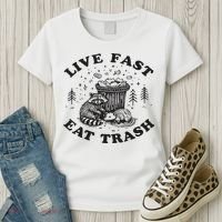 Live Fast Eat Trash Raccoon Possum Women's T-Shirt thumb 3