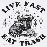 Live Fast Eat Trash Raccoon Possum Kids Sweatshirt thumb 2