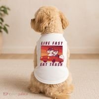 Live Fast Eat Trash Race Car Funny Raccoon Doggie Tank thumb 2