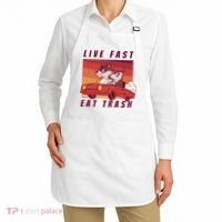 Live Fast Eat Trash Race Car Funny Raccoon Apron thumb 2