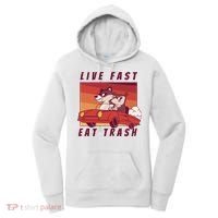 Live Fast Eat Trash Race Car Funny Raccoon Women's Hoodie thumb 0