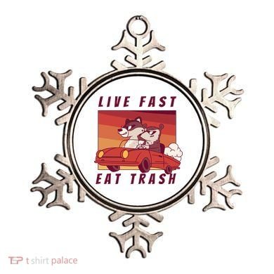 Live Fast Eat Trash Race Car Funny Raccoon Ornament