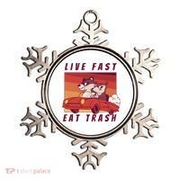 Live Fast Eat Trash Race Car Funny Raccoon Ornament thumb 0