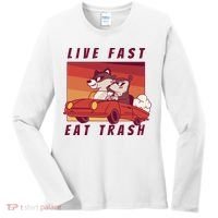 Live Fast Eat Trash Race Car Funny Raccoon Women's Long Sleeve Shirt thumb 0