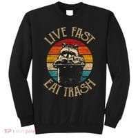 Live Fast Eat Trash Can Raccoon Camping Or Hiking Sweatshirt thumb 0
