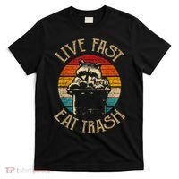 Live Fast Eat Trash Can Raccoon Camping Or Hiking T-Shirt thumb 0
