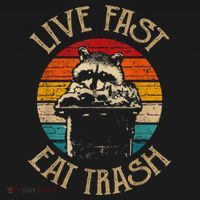 Live Fast Eat Trash Can Raccoon Camping Or Hiking Women's Hoodie thumb 2